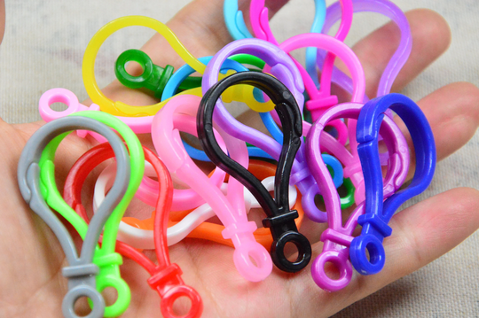 Large Plastic Key Chain Clasps, 19 Colors Jewelry Hook Connector 25x47mm, Choose Your Color