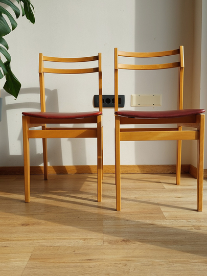 Vintage Chairs/Designer Chairs/Branko Ursic/Stol Kamnik/Model/Ex Yugoslavia/Retro Dining Chairs /Scandinavian Style/Mcm/Faux Leather/1970's