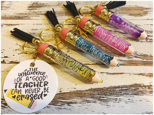Glitter Teacher Pencil-Snowglobe Gift - Pencil Svg - Png - Appreciation - Birthday-Influence-Teacher Svg-Teacher