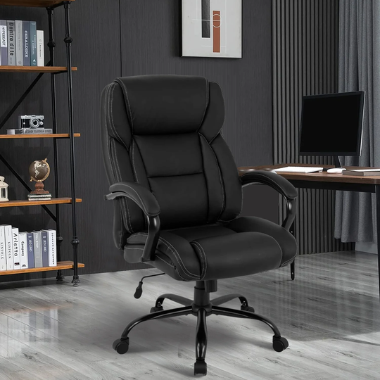 Movable Office Chair Swivel PU Leather High Back Office chair with Adjustable Height