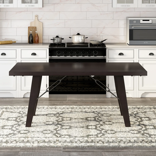 Industrial Style 72" Wooden Rectangular Dining Table with Chain Bracket