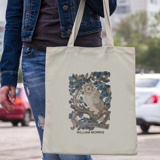 Mzshop - William Morris Owl Eco Bag Art Tote Classic Painting Artist Shoulder Environment Friendly