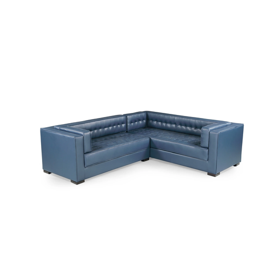 Chic Home Jasper Right Sectional Sofa PU Leather/Linen Upholstered