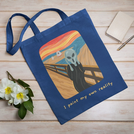 I Paint My Own Reality Bag, Edward Much The Scream Painting Art Lover Artist Gift, Gift