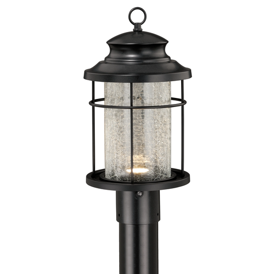 Melbourne 1L LED Dusk to Dawn Bronze Coastal Outdoor Post Light Clear Glass - 8-in W x 16-in H x 8-in D
