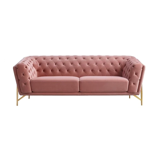 Divani Casa Aiken Modern Salmon Velvet Sofa