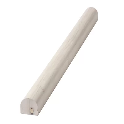 Oyster 0.75" x 12" Polished Marble Pencil Liner Tile Trim in Grey