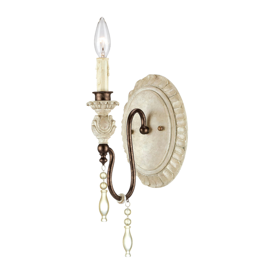 Millennium Lighting Denise 1 Light Antique White/Bronze Wall Sconce