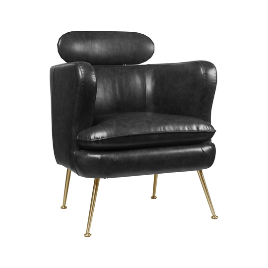 ACME Phelan Recessed Arm Accent Chair in Dark Grey