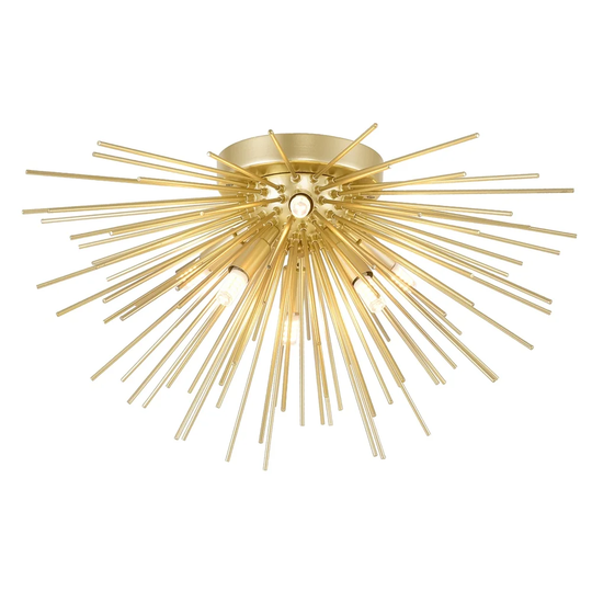 Savannah 6 Light Flush Mount with Gold Leaf Finish