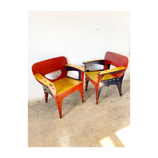Pair Of Puzzle Chairs By David Kawecki