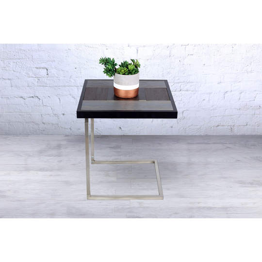 ArtMaison Canada Grey/Black PInewood 19.5-inch x 19.5-inch End Table
