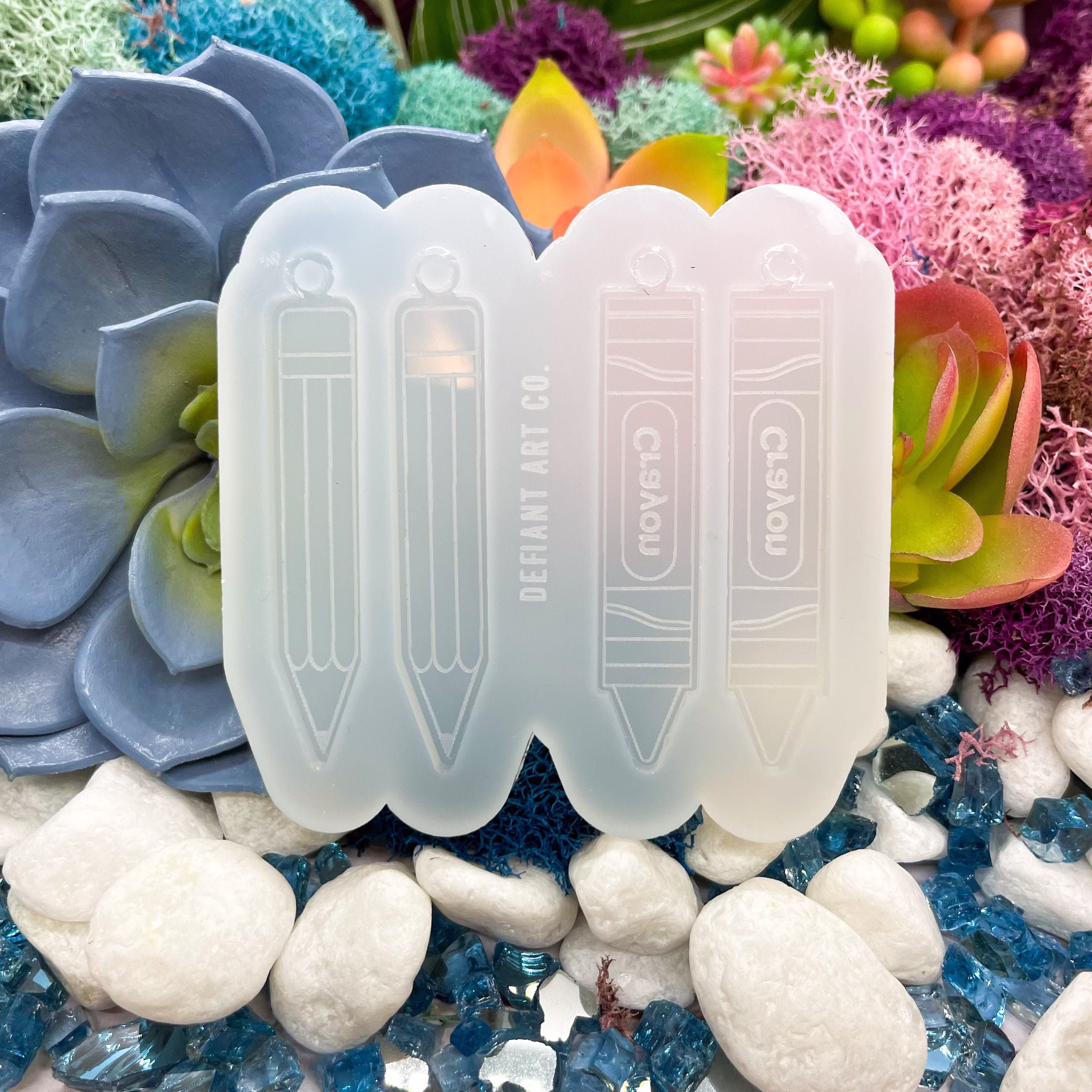 Crayon & Pencil Silicone Uv Or Regular Resin Earring Moldfor Resin, Jesmonite, Clay, Soap, Wax Melts, Candy, More