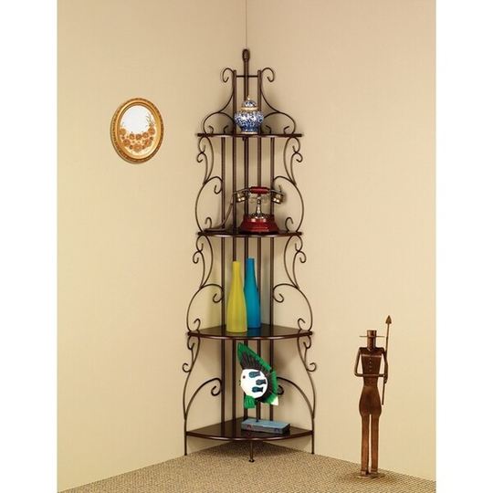 Copper Grove Magnetawan Cappuccino 4-shelf Corner Bookcase - 23.25" x 16.75" x 73.50"