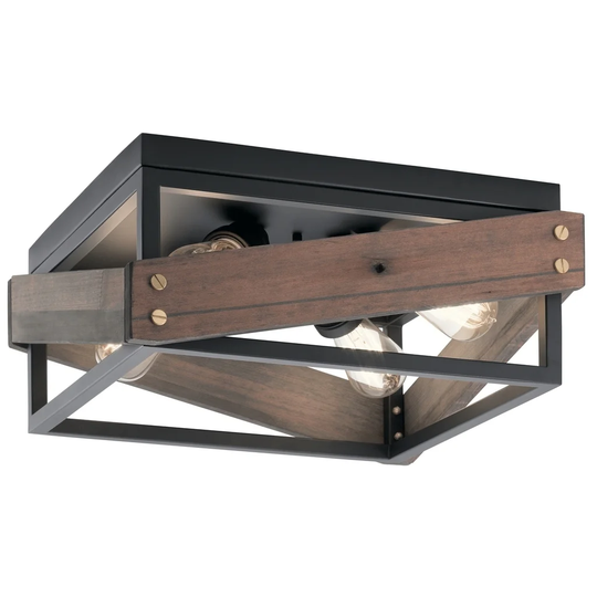 Kichler Lighting Fulton Cross Collection 4-light Black Flush Mount