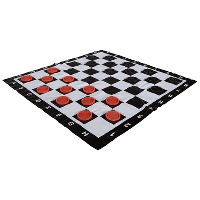 8" Tall Oversized Chess and Checker Set with Vinyl Roll-up Board