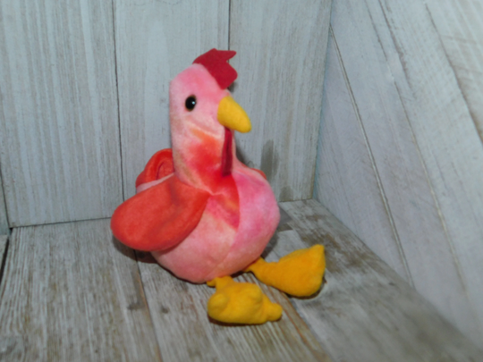 Ty Beanie Babies Rooster Srut 1996, Vintage Stuffed Babies, Rooster, Animals, Toys D
