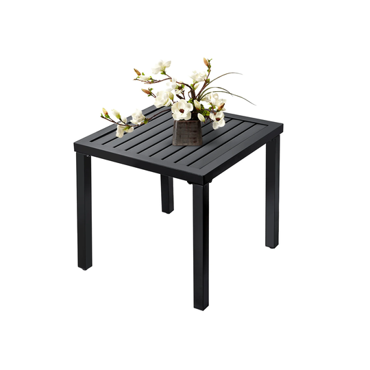 Small Metal Patio Side Table, Anti-Rust End Tables for Outdoor Indoor