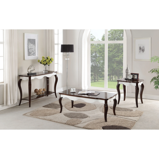 ACME Mathias Coffee Table, Walnut & White - 1 Piece