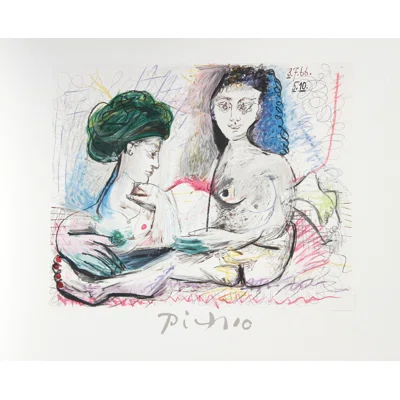 Deux Femmes Nues by - Painting on