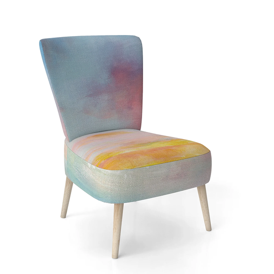 Designart 'Pastel Pink and Blue Clouds' Upholstered Traditional Accent Chair