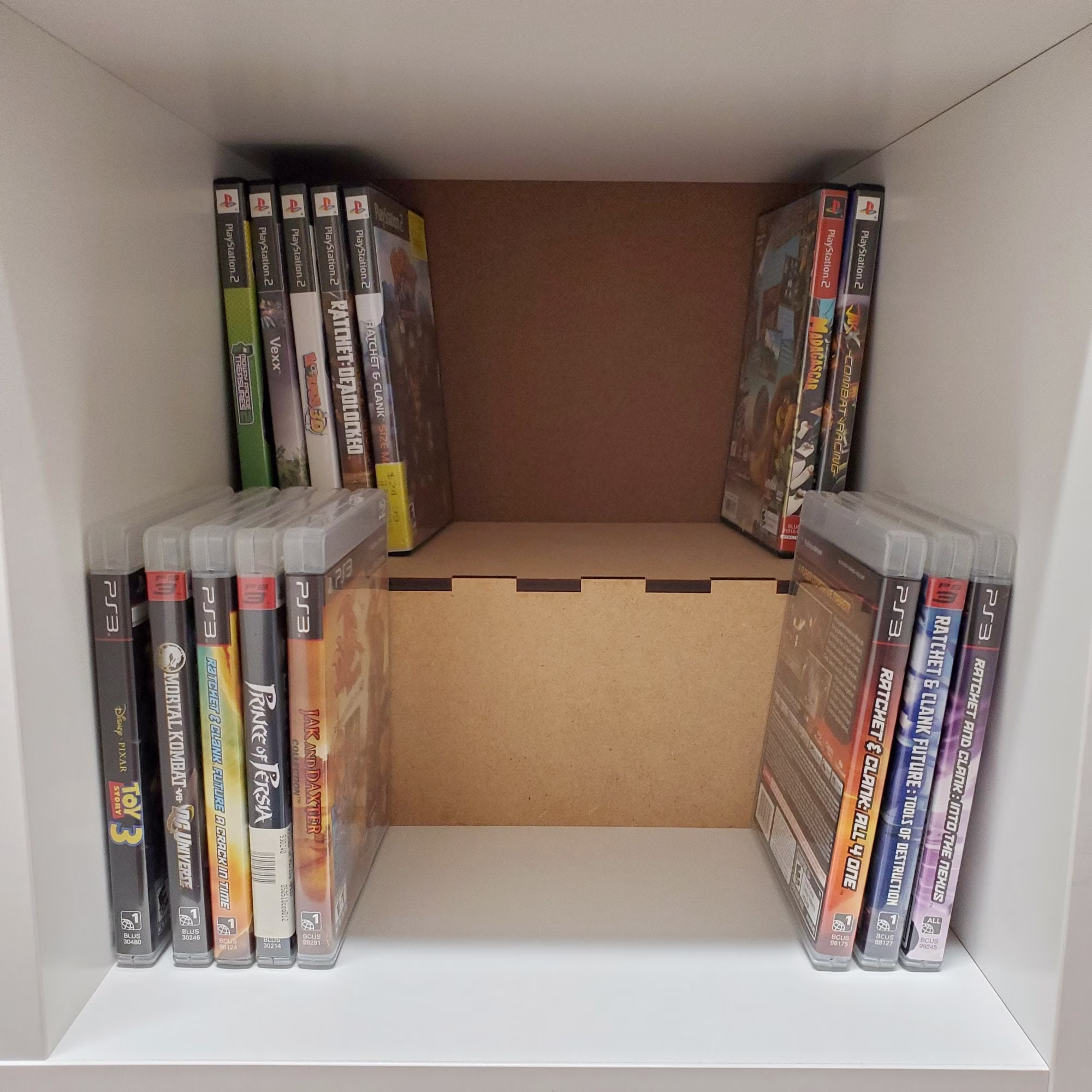 Dvd Display Shelf Insert | Sold in Sets Of 2 Cube Riser - Great For Storing Dvds, Cds, Video Games Or Books