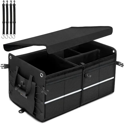 Astroai Car Trunk Organizer Storage SUV Truck Bed Organizer For Car Seat Storage Luggage Box Cargo Organizer Collapsible For Backseat Front Seat With