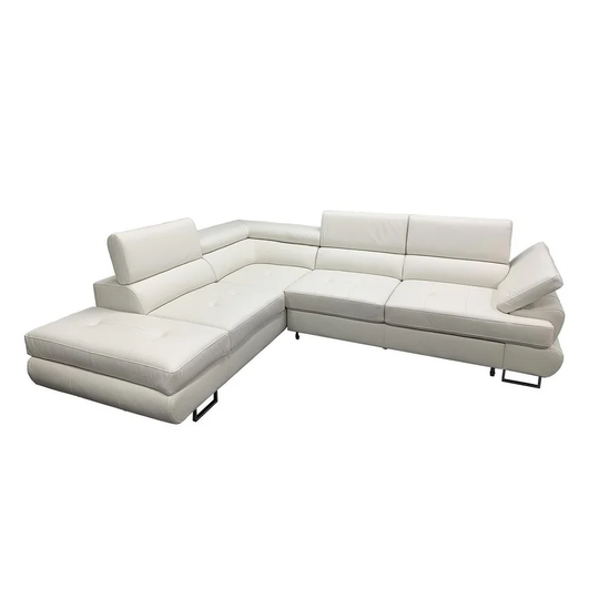 LUTON Leather Sectional Sleeper Sofa, Left Corner