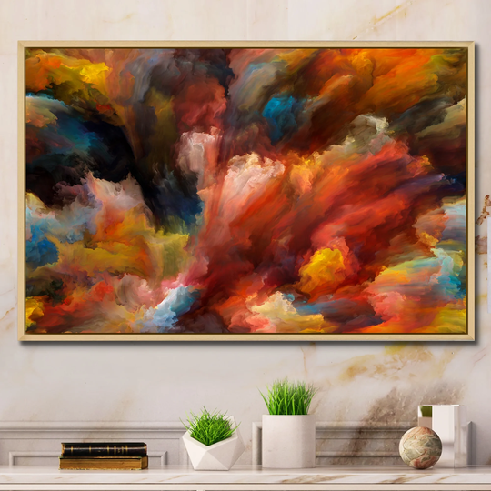 Designart 'Life Of Liquid Color V' Modern Framed Canvas artwork