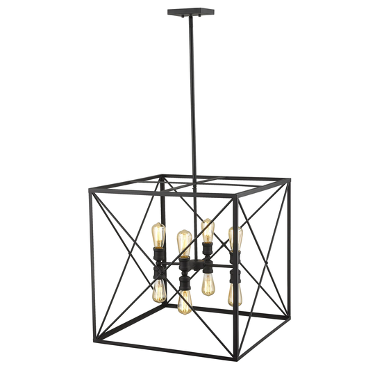Brooklyn 8-light Matte Black Pendant