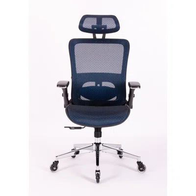 Ergonomic Mesh Office Chair - Rolling Home Desk Chair With 4d Adjustable Flip Armrests, Adjustable Lumbar Support And Blade Wheels(blue Mesh)