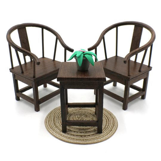 Miniature Chair & Side Table Furniture Set - 1/6 Barbie Doll Scale