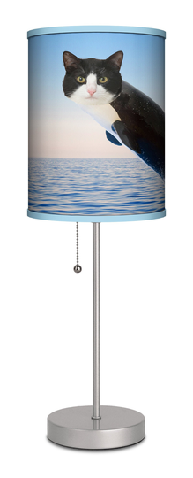 Funny Cat Table Lamp Bedroom, Living Room Decor - Orca Kitty Lover Gifts