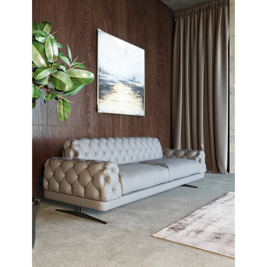 Divani Casa Sepulveda Modern Grey Fabric Sofa