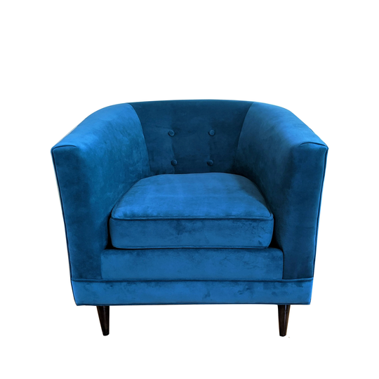 Mid-Century Velvet Tub Chair - 1960S Restored Barrel