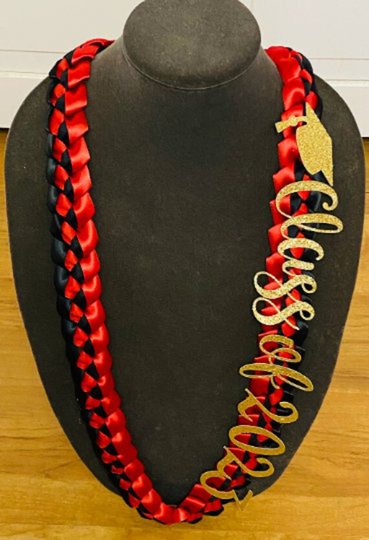 Hawaii Two Color Satin Ribbon Graduation Cap Fancy Class Of 2023 Lei