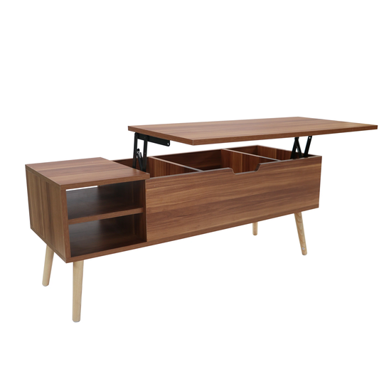 Coffee Table,Liftable and Lowerable Table Top,Solid wood legs,Big storage space