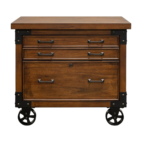 Addison Rustic Lateral File With Legal/Letter File Drawer, Office Storage, Brown