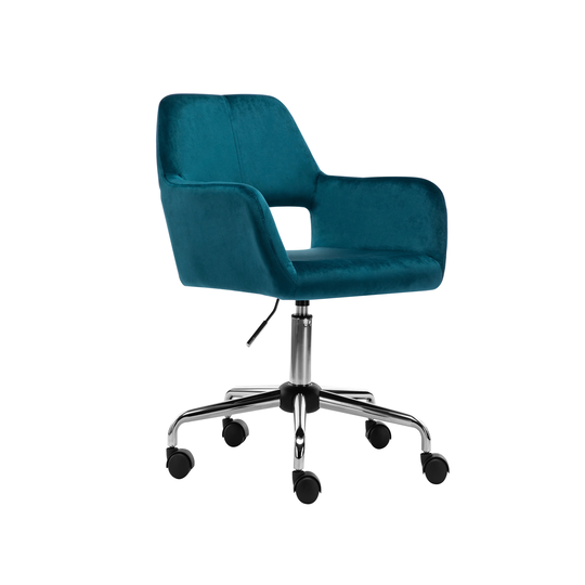 Porthos Home Pepa Swivel Office Chair, PU or Suede Upholstery