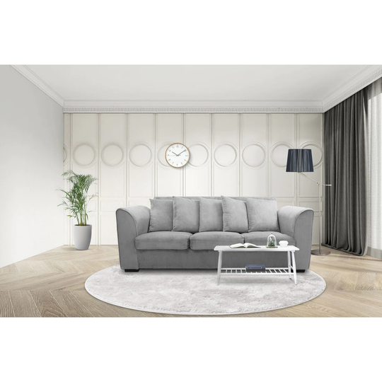 3-person Sofas Fabric Upholstered Sofas & Couches with Plastic Legs and Removable Cushions
