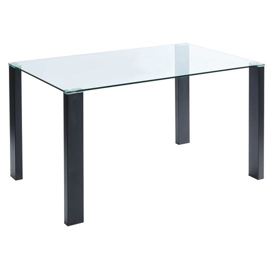 Contemporary Glass and Steel Dining Table
