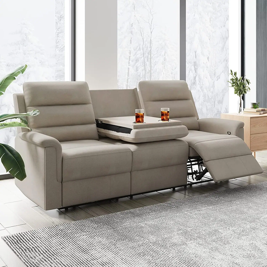Reclining Sofa,Loveseat Sofa Recliner with 2 Cup Holders,3Seater Recliner Couchs with Flipped Middle Backrest,Home/Office