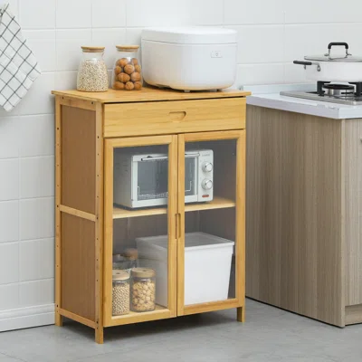 4 Tier Sideboard Cupboard Storage Cabinet With Visible Doors