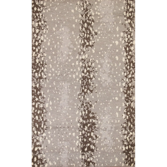 Multi-Color Modern Moroccan Indian Area Rug Hand-Knotted Wool Carpet - 5'0" x 7'11"