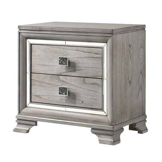 Contemporary 1pc 2-drawer Storage Nightstand, Wooden Furniture