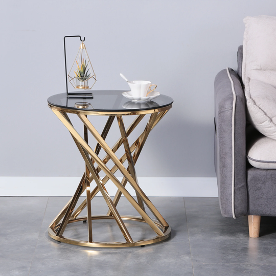 19.5" Modern Spiral Center Table Small Coffee Table End Table for Bedroom Guestroom