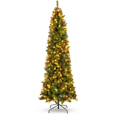 7.5' Green Pine Artificial Christmas Tree with 350 Clear/White Lights