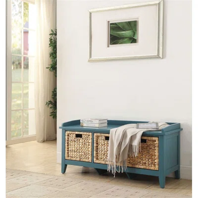Solid Wood Drawer Storage Bench
