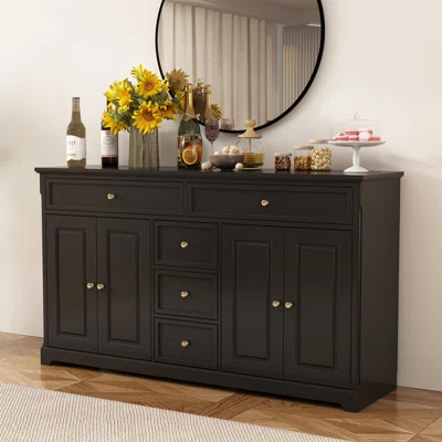 5-Drawer 2-Cabinet Sideboard With Strong Storage