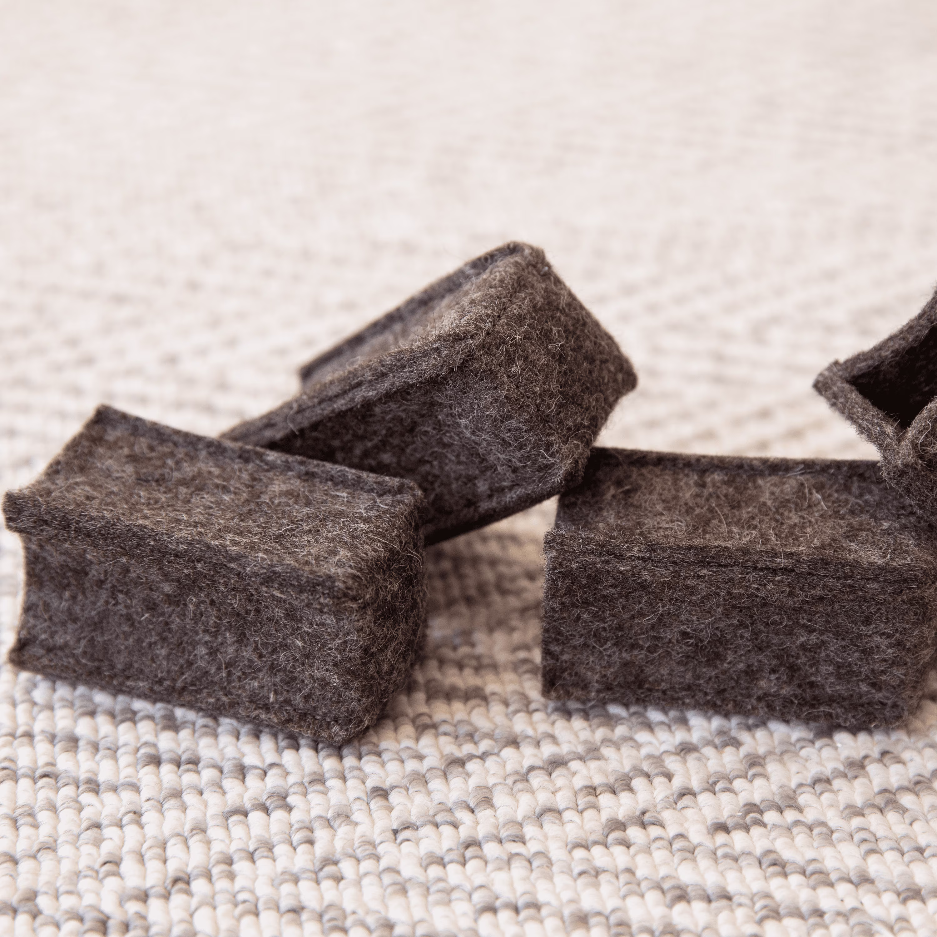 Brown Wool Felt Chair Slipcovers, Longlasting Socks With Double Bottom For Kitchen & Dining Chairs